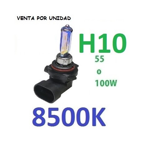 BOMBILLA HALOGENA CORTA LARGA H10 8500K 55W 100W LUZ AZULADA COCHE MOTO