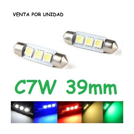 BOMBILLA LED INTERIOR MATRICULA GUANTERA FESTOON C7W 39MM