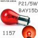 BOMBILLA P21/5W S25 BAY15d 1157 Rojo 12 V 21/5W ROJO ROJA