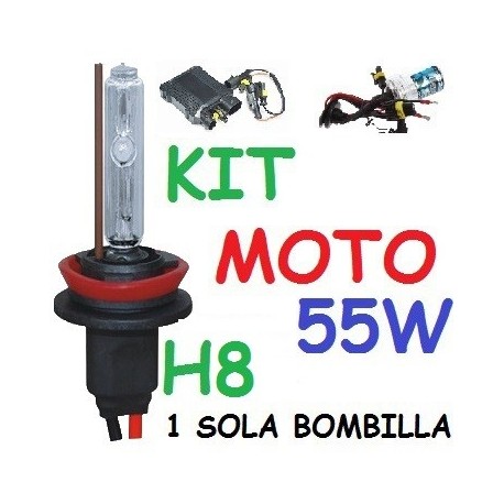 KIT XENON H8 55w (Alta Potencia) MOTO 1 BOMBILLA