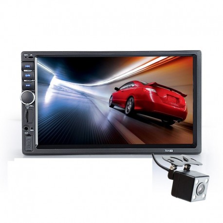 RADIO 2 DIN COCHE 4x60W PANTALLA TACTIL 7" + CAMARA MARCHA ATRAS