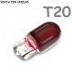 Bombilla T20 Halógena de Filamento Coche 582 7440 W21W Rojo