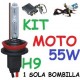 KIT XENON H9 55w (Alta Potencia) MOTO 1 BOMBILLA