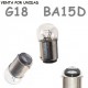 Bombilla G18 S25 BA15D 12V 5W 10W Moto Quad Motocicleta Ciclomotor