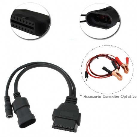 Conector Aprilia Guzzi Ducati Fiat 3 Pin OBD a OBD2 16 pin Coche Moto