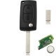 Llave con mando Citroen Peugeot Recambio 2 Boton Electrónica Tipo T