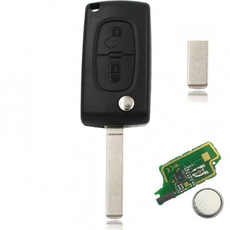 Llave con mando Citroen Peugeot Recambio 2 Boton Electrónica Tipo T