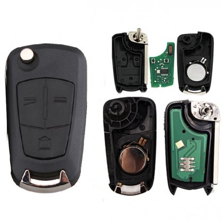 Llave con mando Opel Recambio 3 Botones Con Electrónica y Chip Tipo O
