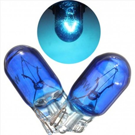 Bombilla T10 W5W W3W Halógena Azul de Cuña Coche Moto 12V