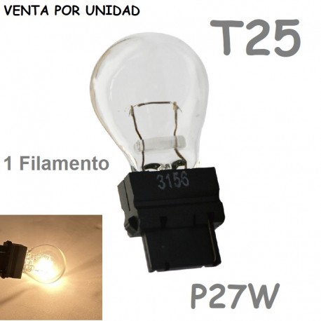 Bombilla T25 Halógena P27W 3156 Blanca