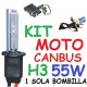 KIT XENON H3 55w CANBUS NO ERROR MOTO 1 BOMBILLA