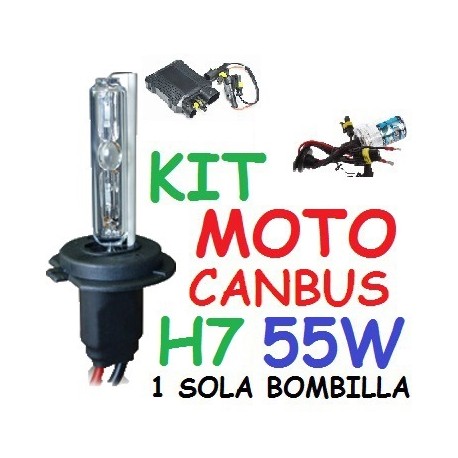 KIT XENON H7 55w CANBUS NO ERROR MOTO 1 BOMBILLA