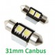 BOMBILLA LED MATRICULA 31MM CANBUS NO ERROR C3W